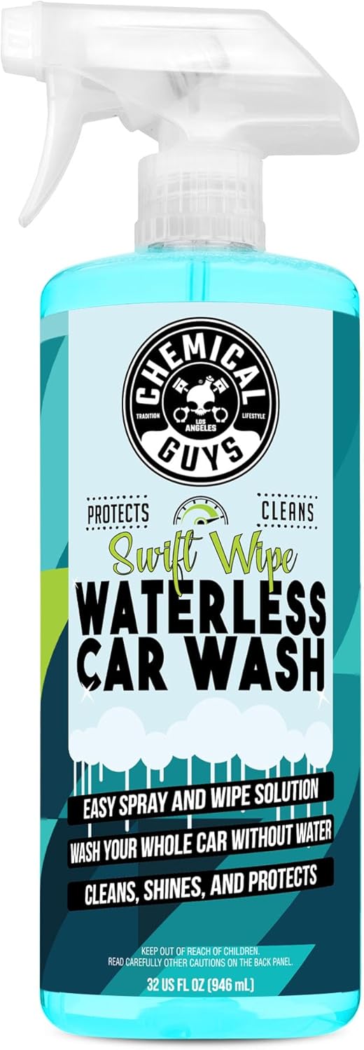 Chemical Guys Swift Wipe Waterless Car Wash Spray – Safe Cleaner for Cars, Trucks, Motorcycles, RVs, Chrome, Paint & Glass – High Gloss Finish – 32 fl oz