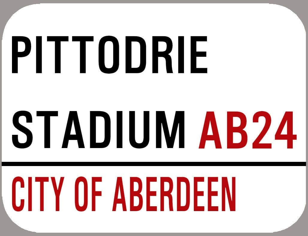 Aberdeen Pittodrie Metal Football St Sign Rounded Edges Outdoor Decoration Props Plaque Sign 8x12 inch