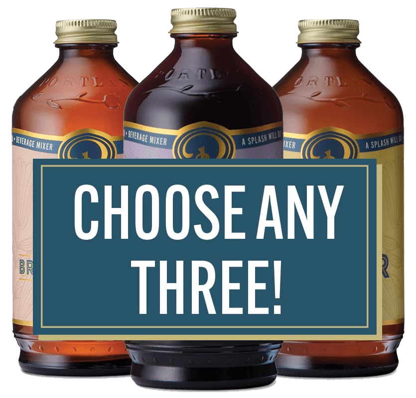 Portland Syrups - CHOOSE YOUR OWN FLAVORS - Premium Beverage Concentrates for Cocktails, Mocktails, Soda, Tea, Coffee, Baking and More - Organic Ingredients and 40% Less Sugar - Box of Three (12oz Bottles) - Drink Syrups/Mixers