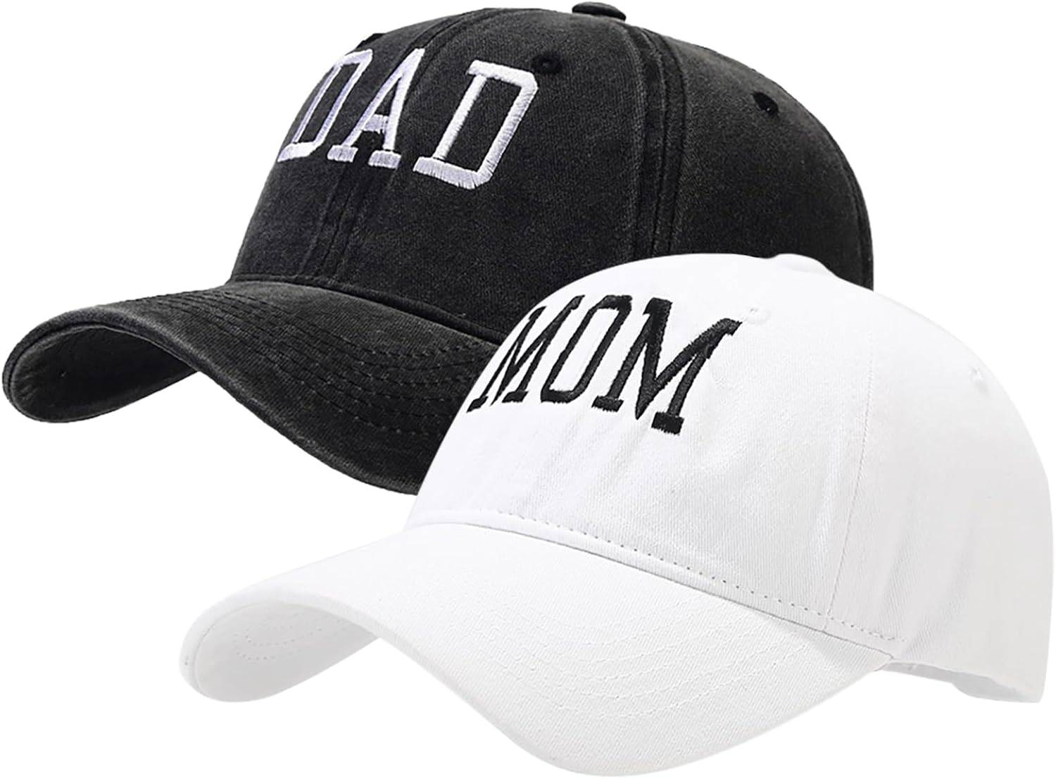 XYIYI 2 Pack Unisex Washed Vintage Baseball Cap Golf Dad Hat Adjustable Classic Low Profile Plain Cap for Men Women