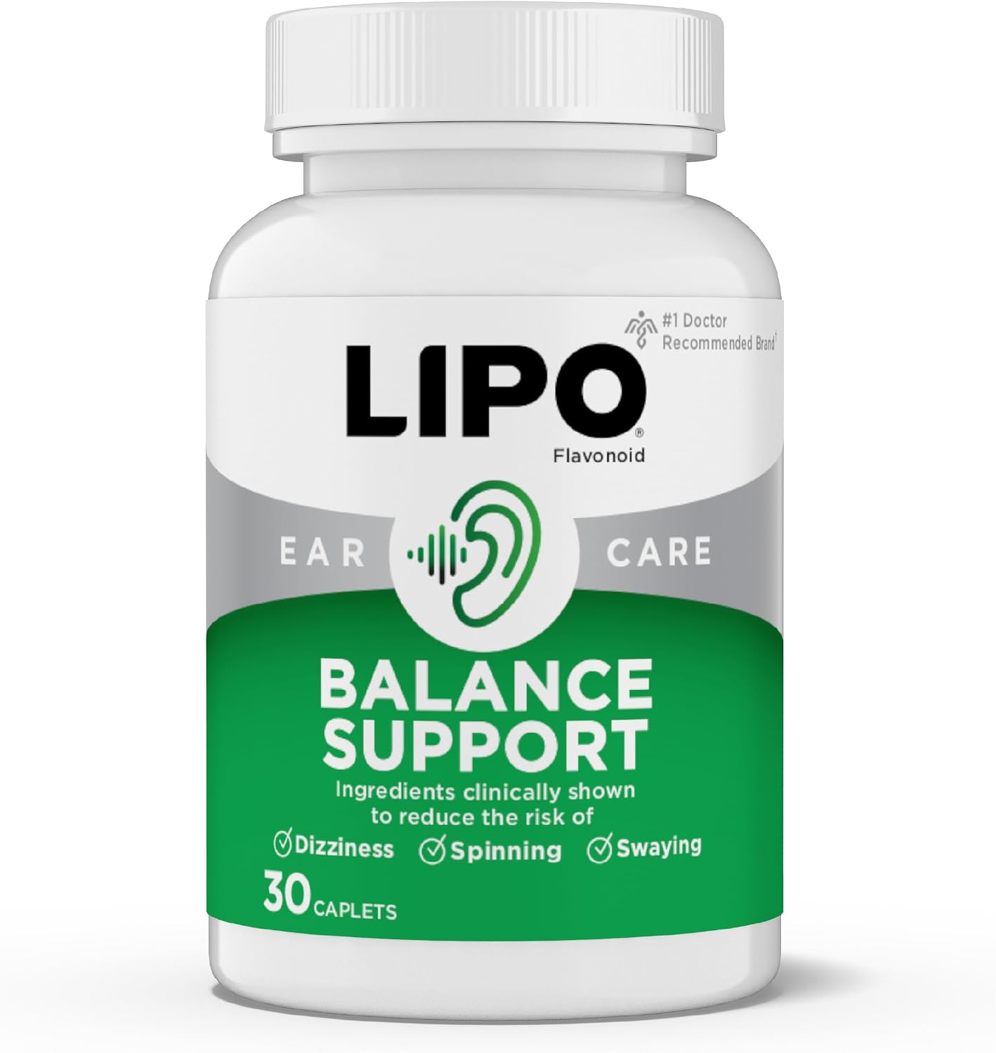 LIPO Balance Support Supplement for Dizziness & Vertigo, 30 Ct