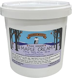 Barred Woods Maple - 3 Pound Jar of Vermont Maple Cream - Delicious Maple Butter