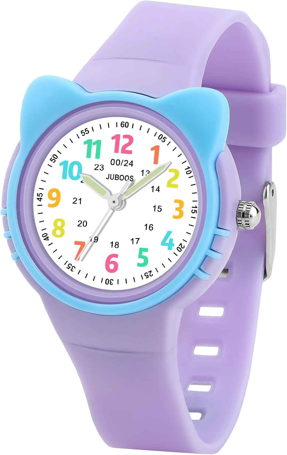 Juboos Kids Watch Analog for Boys Girls Toddler, 3ATM Waterproof Cat Wirstwatch Learning Time and Easy to Read