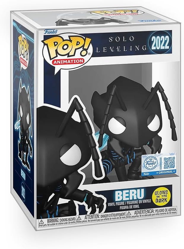 Pop Anime: Solo Leveling - Beru Glows in The Dark Exclusive Vinyl Figure Bundled with Box Protector Compatible for Funko
