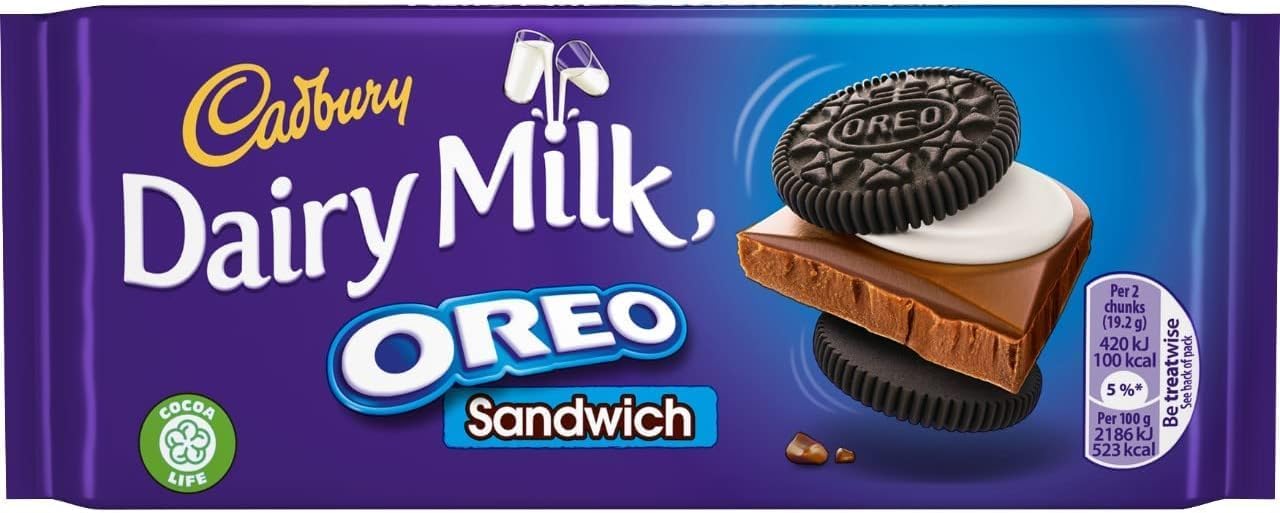 Dairy Milk Oreos Sandwich Chocolate Bar, 96g