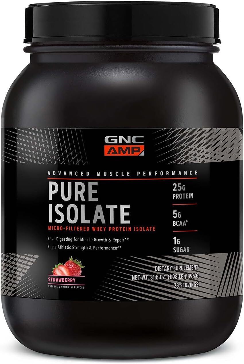 GNC AMP Pure Isolate Protein - Strawberry (28 Servings)