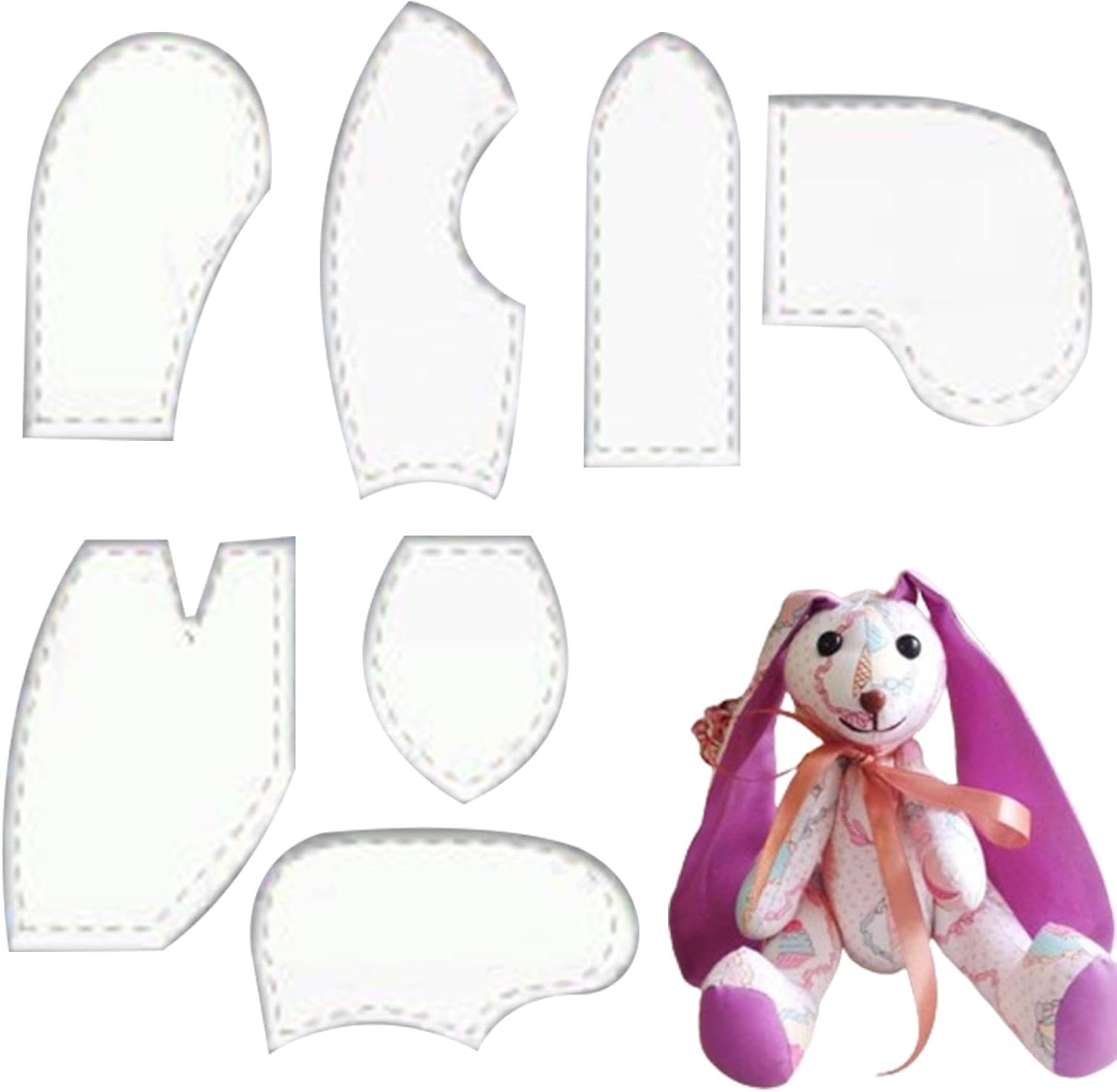 Stuffed Animal Sewing Pattern,Plush Bunnies Easter Sewing Dolls Toy | Easter Bunny Vintage Styled Pattern for Home Wedding Farmhouse Basket Bowl Fillers Tiered Trays Ornaments