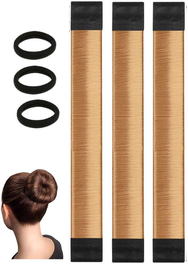 Magic Bun Makers 3 Pcs, OCHILIMA Professional Hair Bun Maker-Donut Hair- Perfect Hair Bun Maker-Ballet Bun Maker-Easy Bun Hair Tool-Kids Ballerina Bun-Shaper Bun Hair Tool Easy Bun Snap and Roll