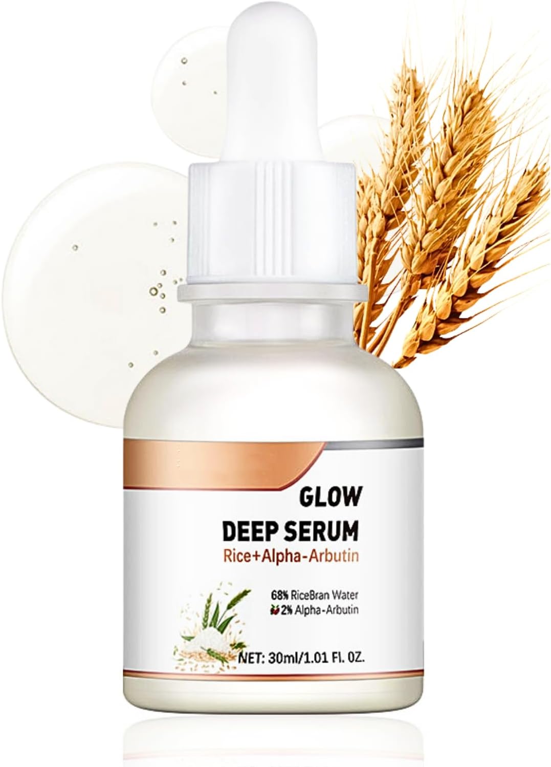 Glow Deep Serum Rice + Alpha Arbutin Serum for Pigmentation & Dark Spots Removal, Rice Face Serums, Rice Brightening Serum, Hydrating Serum, Remove Blemishes, Glow Skin, 30ML