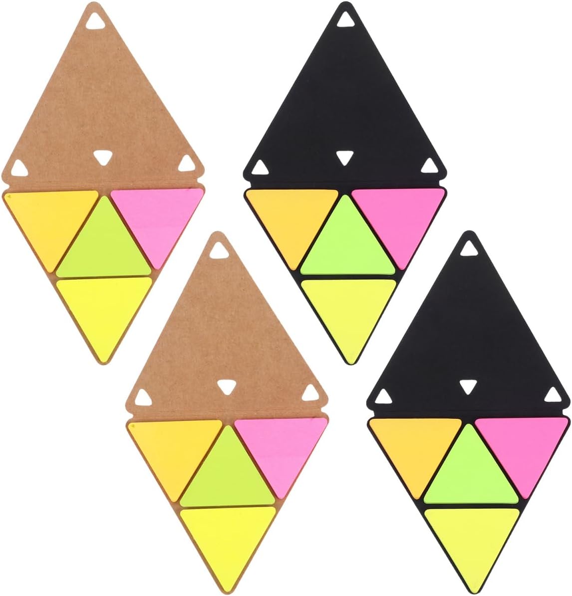 SHINEOFI Triangle Sticky Notepad Set 4 Packs Waterproof Pet Tearable Memo Pads for Office School Study Colorcoded Organization and Strong Adhesion