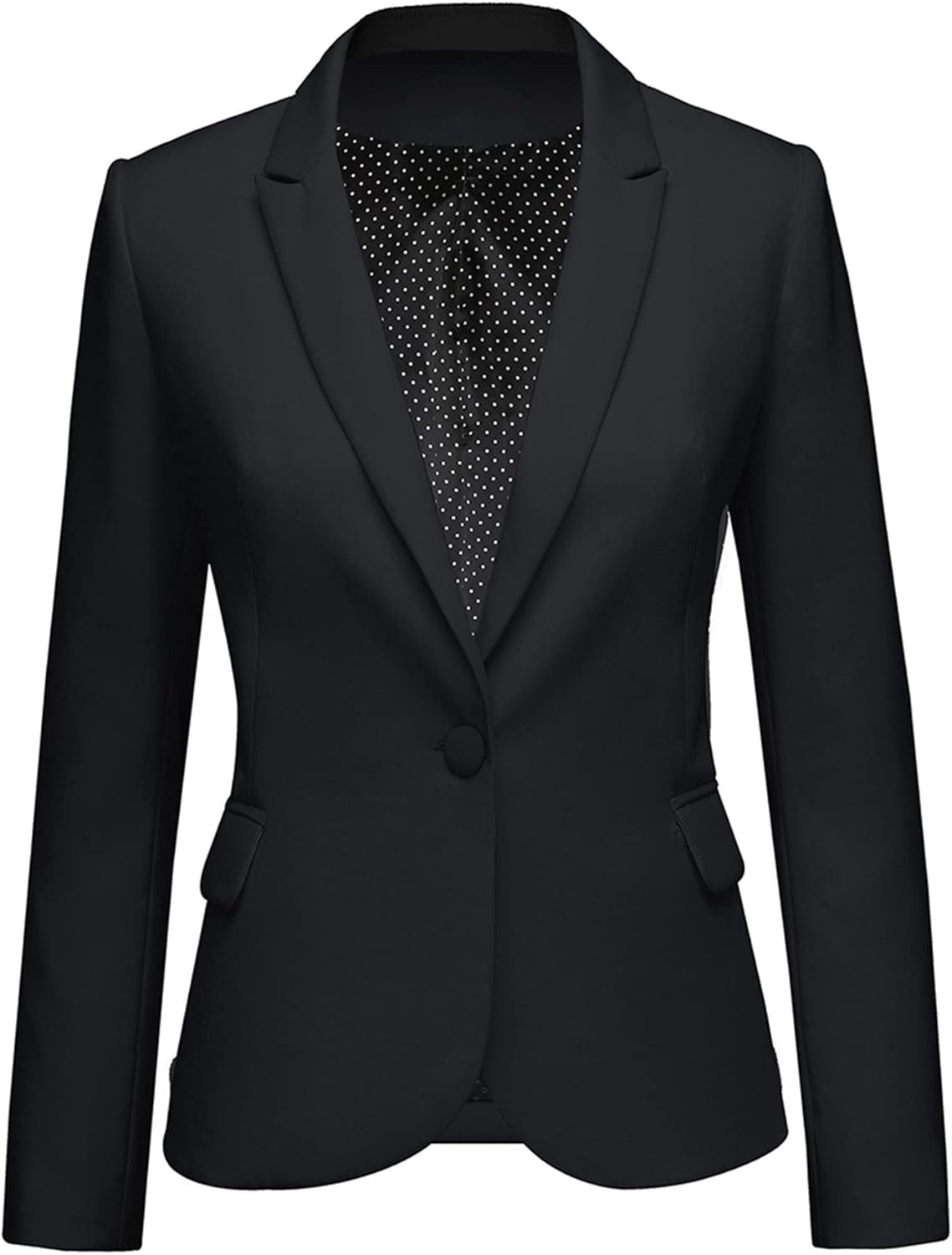LookbookStore Womens Notched Lapel Pockets Button Work Office Blazer Jacket Suit