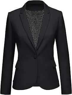 LookbookStore Womens Notched Lapel Pockets Button Work Office Blazer Jacket Suit