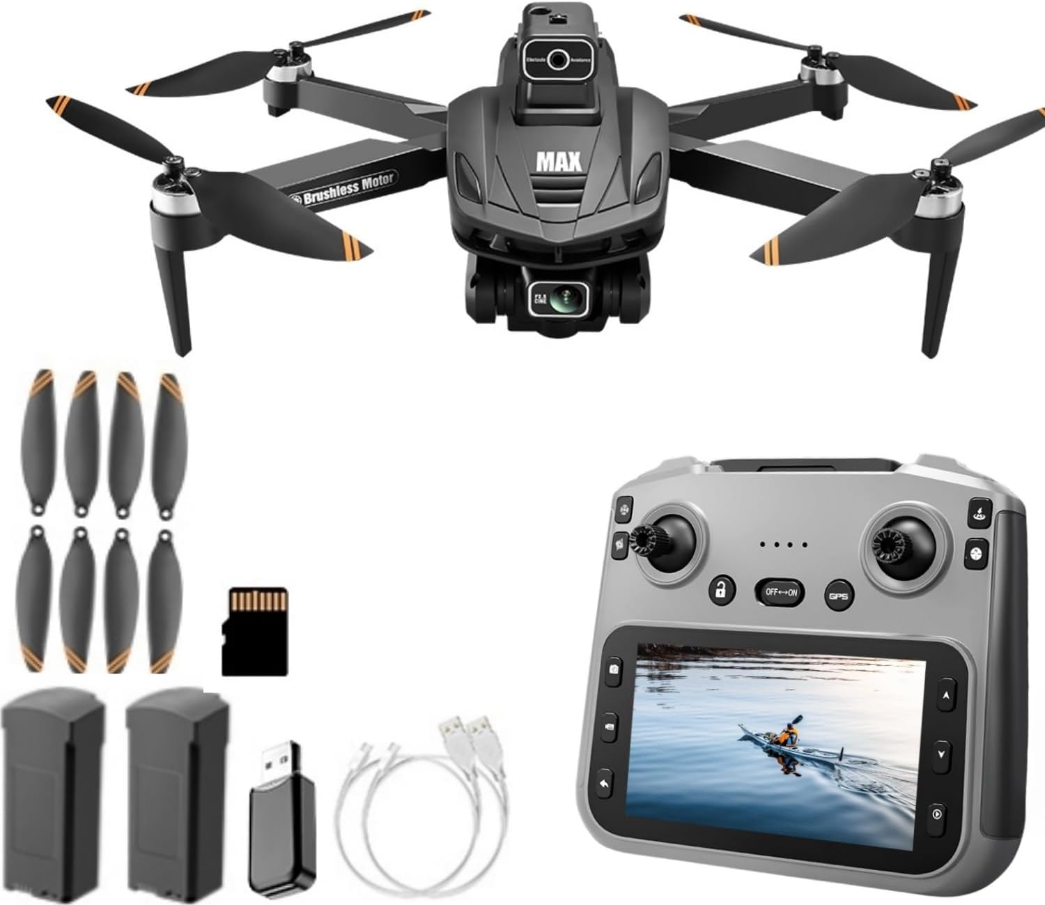 GPS Drone with 4K Camera, 4.5" LCD Display - 3280ft HD Image Transmission, 50x Zoom, Auto return, Follow Me, Go Home, Gesture Control, One Key Takeoff/Landing, Altitude Hold,led Light ,Professional Quadcopter for Aerial Photography Control and Video Recording, Beginner-Friendly FPV RC Quadcopter