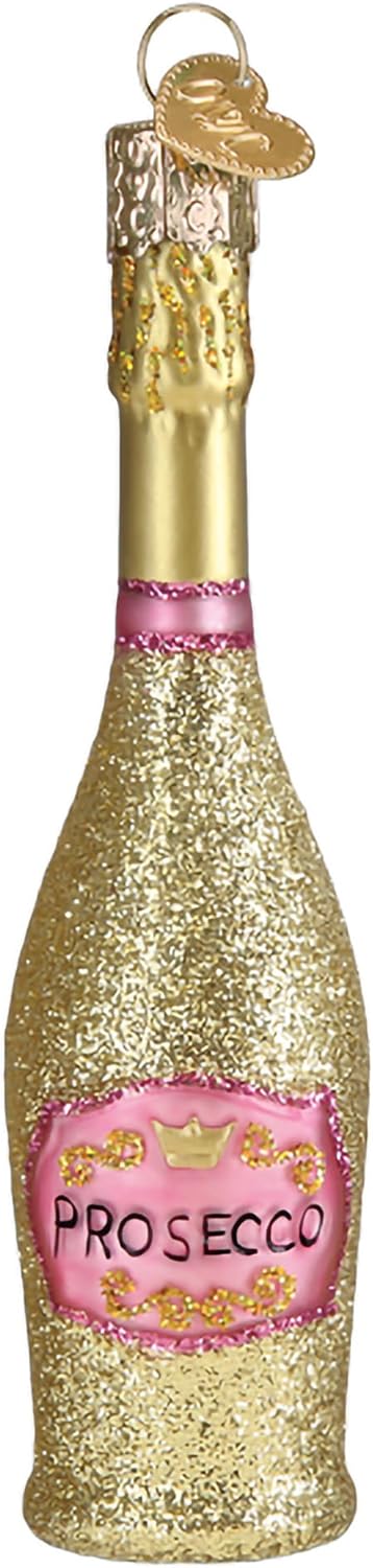 Old World Christmas Prosecco Bottle Glass Hanging Ornament