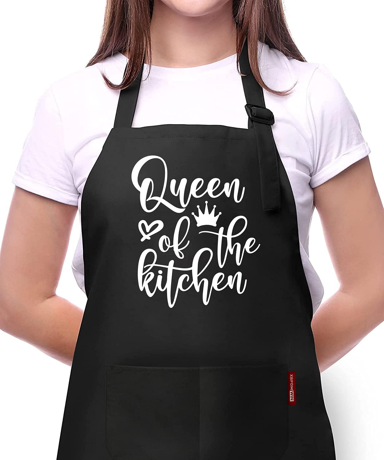 Queen of the Kitchen - Women's Cute Kitchen Apron with 2 Pockets, Adjustable Strap, 100% Polyester