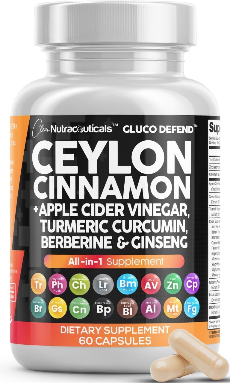Ceylon Cinnamon Capsules with Apple Cider Vinegar, Berberine & Turmeric
