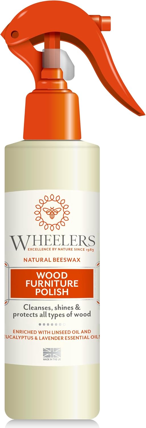 Wheelers Beeswax Furniture Polish Spray, 300ml | Cleanses, Nourishes & Protects | Pure Natural Beeswax | Furniture Excellence Since 1983