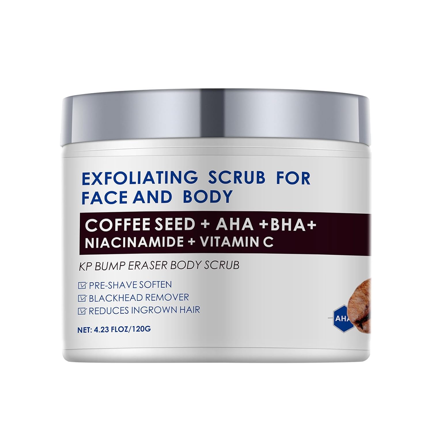 KP Bump Eraser Body Scrub with 10% AHA BHA Ingrown Hair Treatment, Keratosis Pilaris Treatment Exfoliating Body Scrub Face Scrub for Men&Women, Body Exfoliator Exfoliant for Strawberry Leg Pre-shaven
