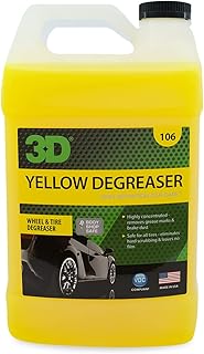 3D Yellow Degreaser Wheel & Tire Cleaner - Safely Removes Brake Dust & Dirt from Wheels & Tires - All-In-One Car Wash Detailing Spray Refill 1 Gallon