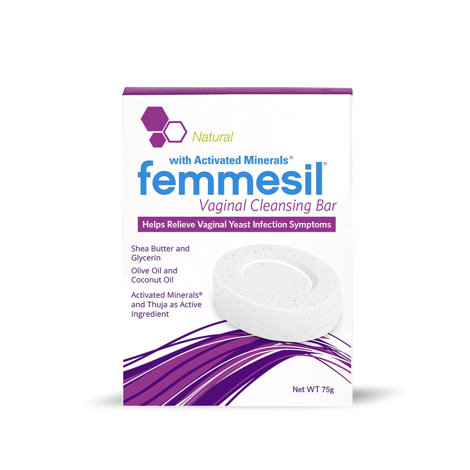 Femmesil Vaginal Antifungal Soap for Yeast Infection Relief for Women, Vaginal Itch & Irritation, Dermatologist Tested & Hypoallergenic Approved. All-Natural Vagina Soap Bar (75gm)