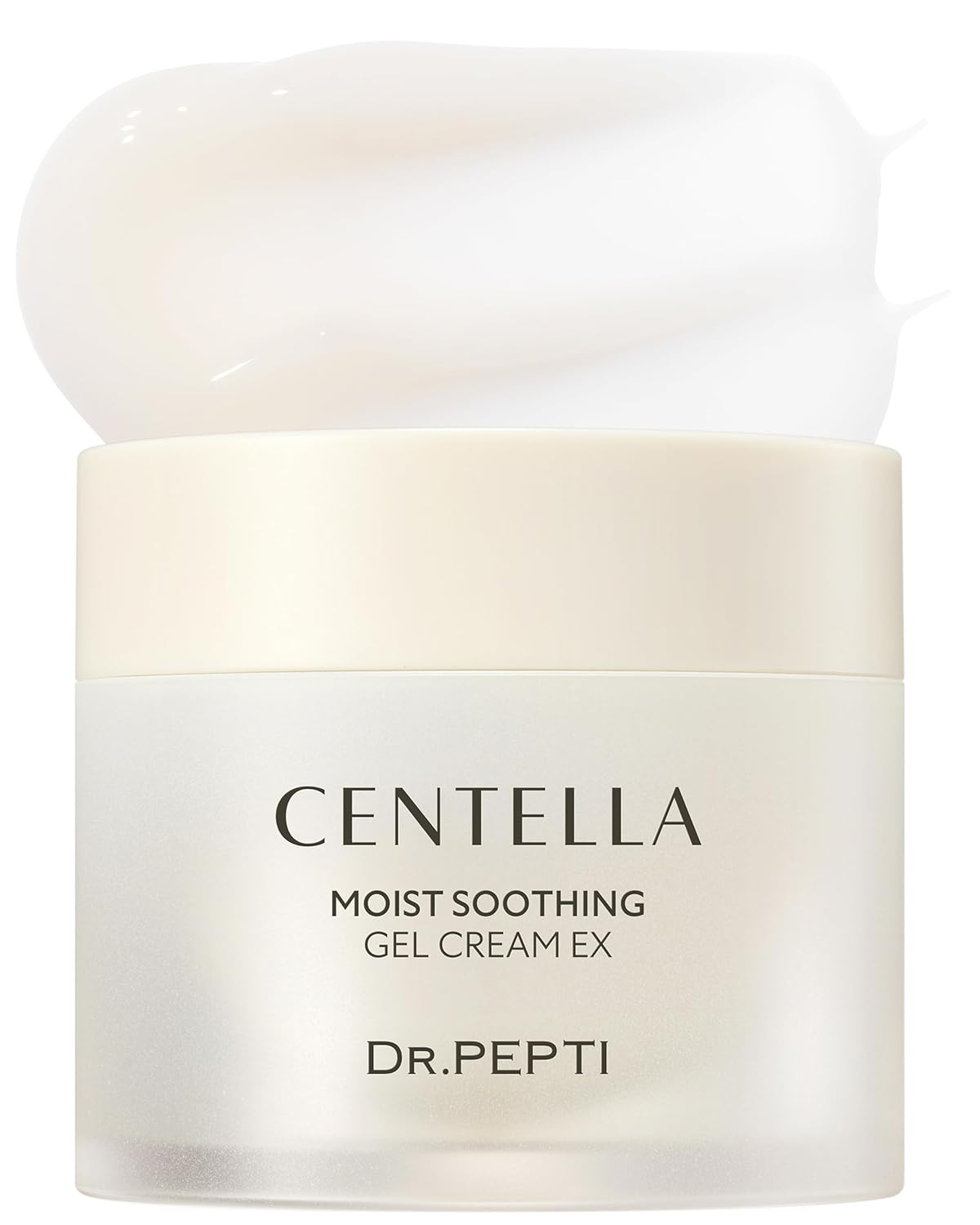 dr.pepti Centella Moist Soothing Gel Cream EX - Korean Face Moisturizer Cooling Hydrating for Sensitive Irritated Skin - Hyaluronic Acid Peptides Ceramide Makeup Booster Cream, 2.37 fl.oz.