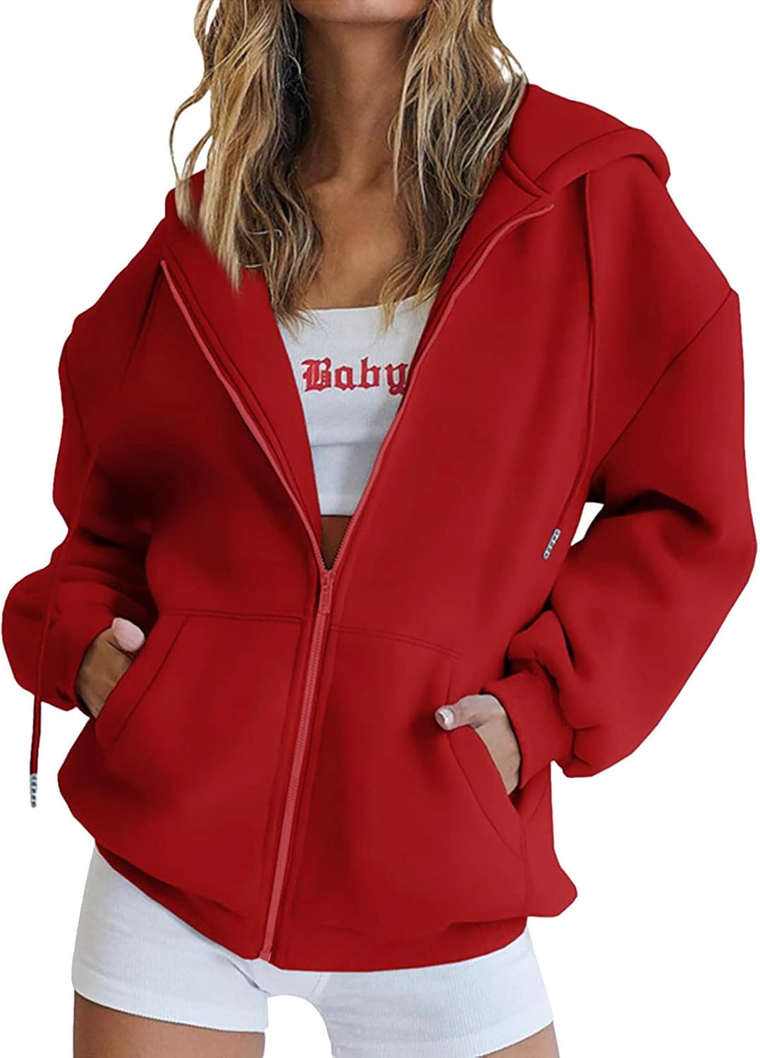 LRMQS Womens Fall Fashion 2024 Hoodies Zip up Long Sleeve Sweatshirt Jackets with Pocket Loose Casual Trendy Clothes Outfits