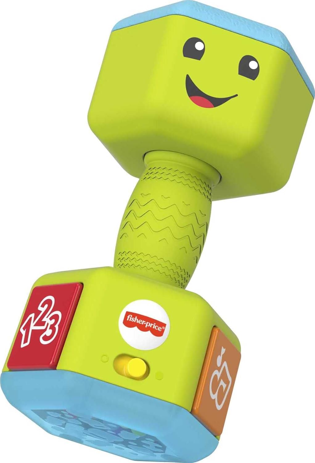 Fisher-Price Baby & Toddler Toy Laugh & Learn Countin’ Reps Dumbbell Rattle with Learning Lights & Music for Infants Ages 6+ Months​