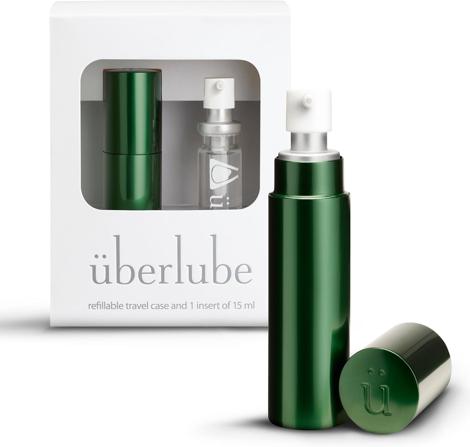 Uberlube Premium Silicone Lube - Discreet Travel Kit (Green - 15ml)