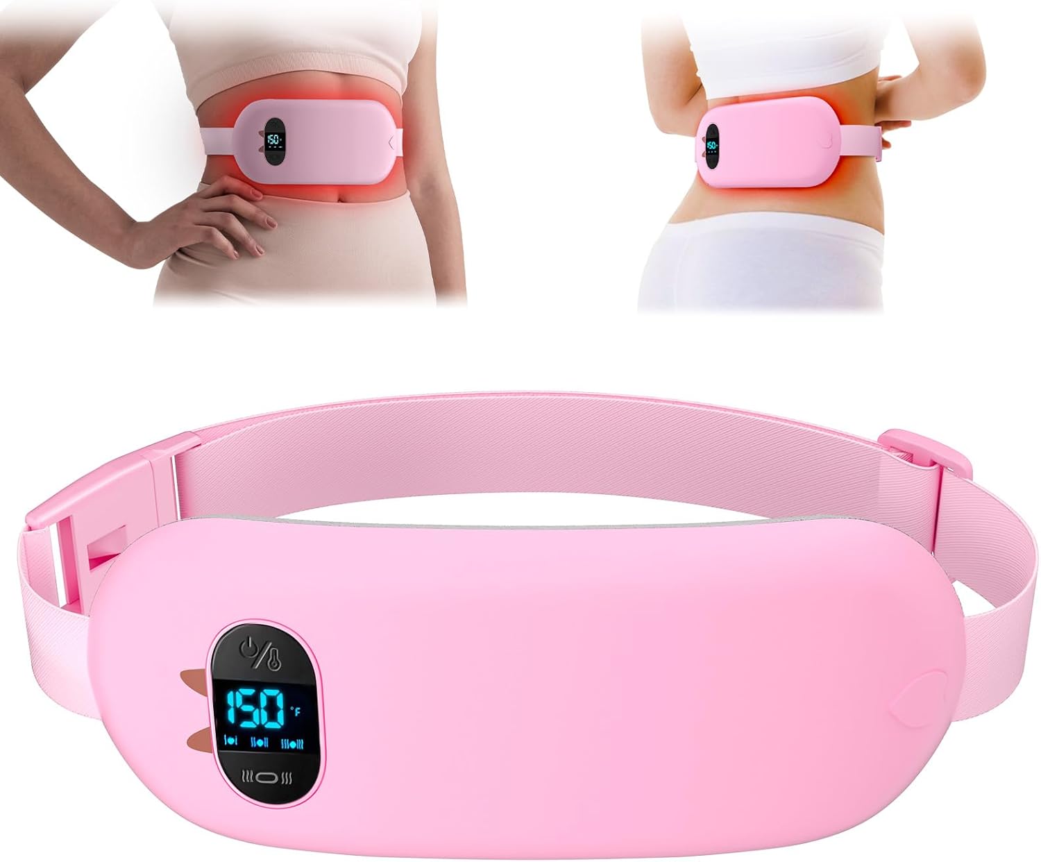 Heat Pad for Period Pain Relief, Upgraded 6 Heat Massage Modes Electric Fast Heating Pad for Lower Back Pain Cramp Heated Belt Menstrual Rechargeable USB Heating Pad Gifts for Women Girls Her