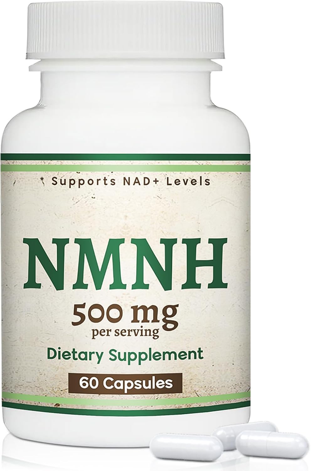 NMNH (NMN Supplement) (Dihydronicotinamide Mononucleotide) 500mg Per Serving, 60 Count (30 Servings), NAD Supplement to Boost NAD+ Levels (Gluten Free, Non-GMO)