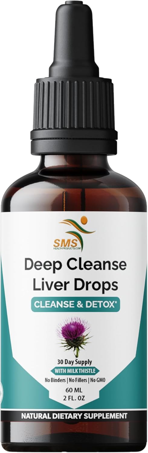 Deep Liver Cleanse, Detox & Repair with Milk Thistle Liquid Drops – Liver Detox Liquid with Artichoke Extract, Dandelion Leaf & Turmeric Curcumin for Immunity & Daily Cleanse – 2 fl oz Bottle