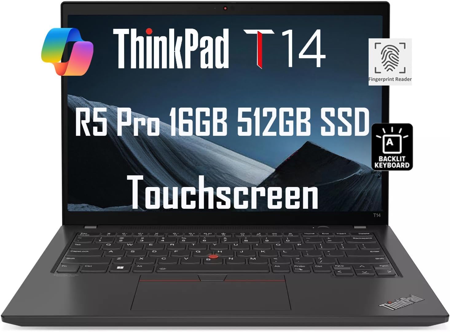 Lenovo ThinkPad T14 Business Laptop (14" FHD+ Touchscreen, AMD Ryzen 5 PRO 6650U, 16GB RAM, 512GB SSD, 6-Core (Beat i7-1250U)), Backlit, Fingerprint, 1080p Webcam, Wi-Fi 6E, Win 11 Pro w / AI Copilot