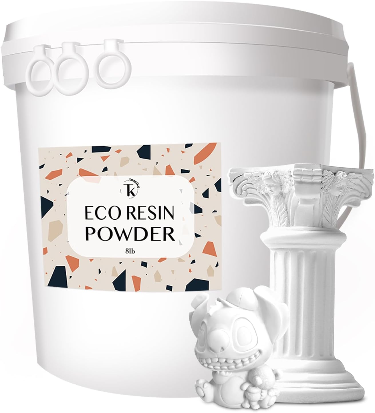 Tassika Eco Resin Powder for Beginners 8lbs (3.6kg), Terrazzo Resin Kit, Complete Resin Kit