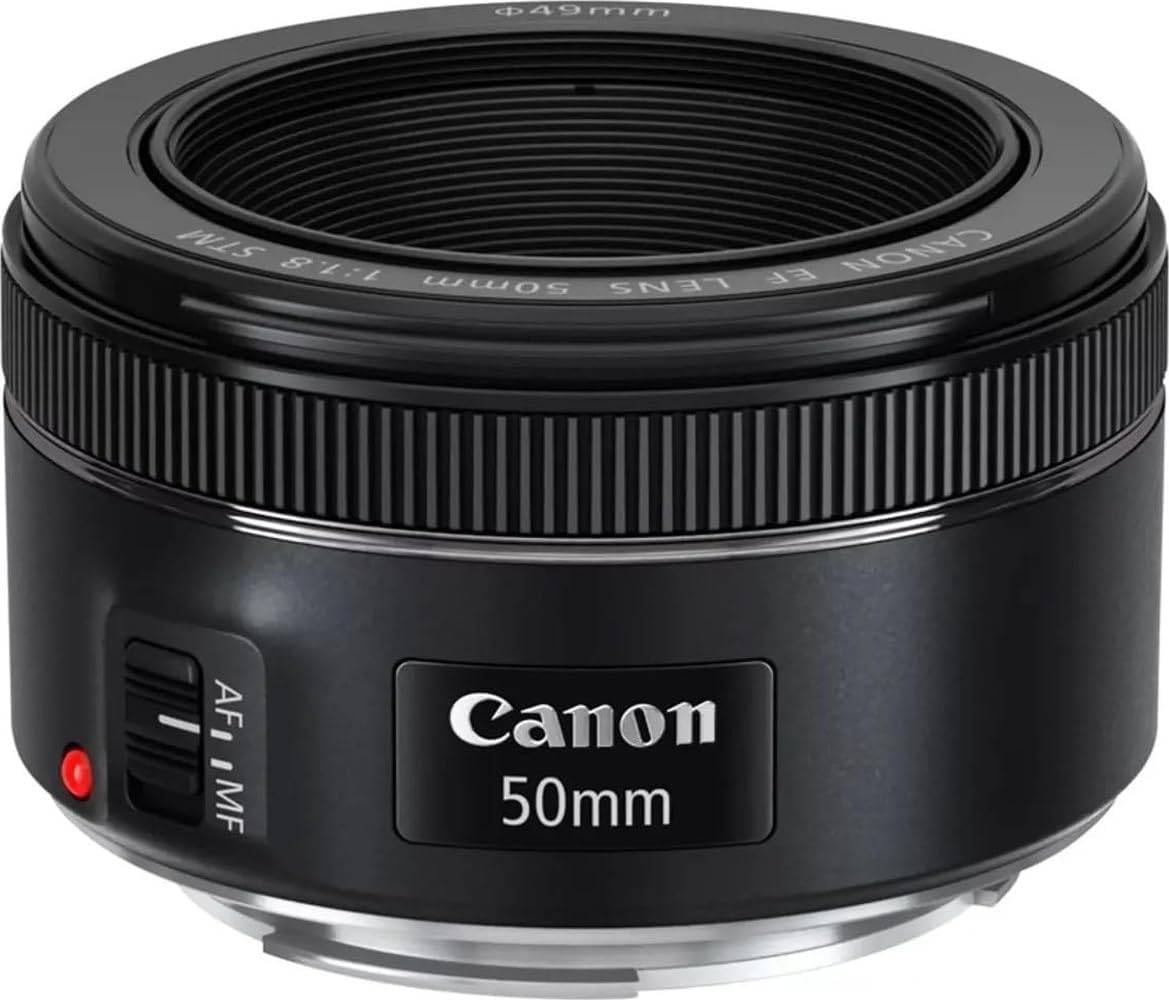 Canon EF 50mm f/1.8 STM Lens, Black, Compatible with Canon EOS DSLR Cameras