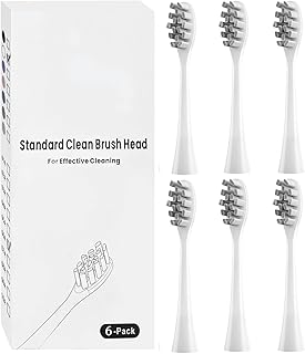 6 Pack Replacement Brush Heads Compatible with Oclean Electric Toothbrush Heads for Oclean Spark, Flow, X Pro, X Pro Elite, X Pro Digital, X Lite, X10, X Ultra, Air2, F1 (White)