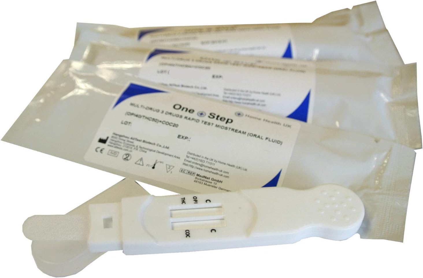 3 x Saliva Drug Test Kits - 3 Drug Oral Fluid Testing Kit - Tests for Cannabis, Cocaine & Heroin (Opiates) - One Step