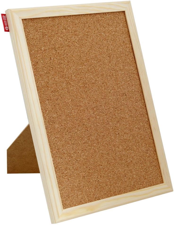 Memobe Cork Pin Board 30 x 21 cm - Wooden Frame - Natural Cork Surface - Rectangular - Matte/Texture