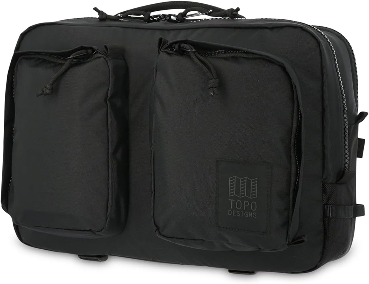 Topo Designs Global Briefcase + Travel Pack (Eco-Friendly/Black) | Daily Carry Bag, Commuter Pack, Personal Item Compliant, Laptop Sleeve, Removable Shoulder Strap, Stowable Backpack Straps