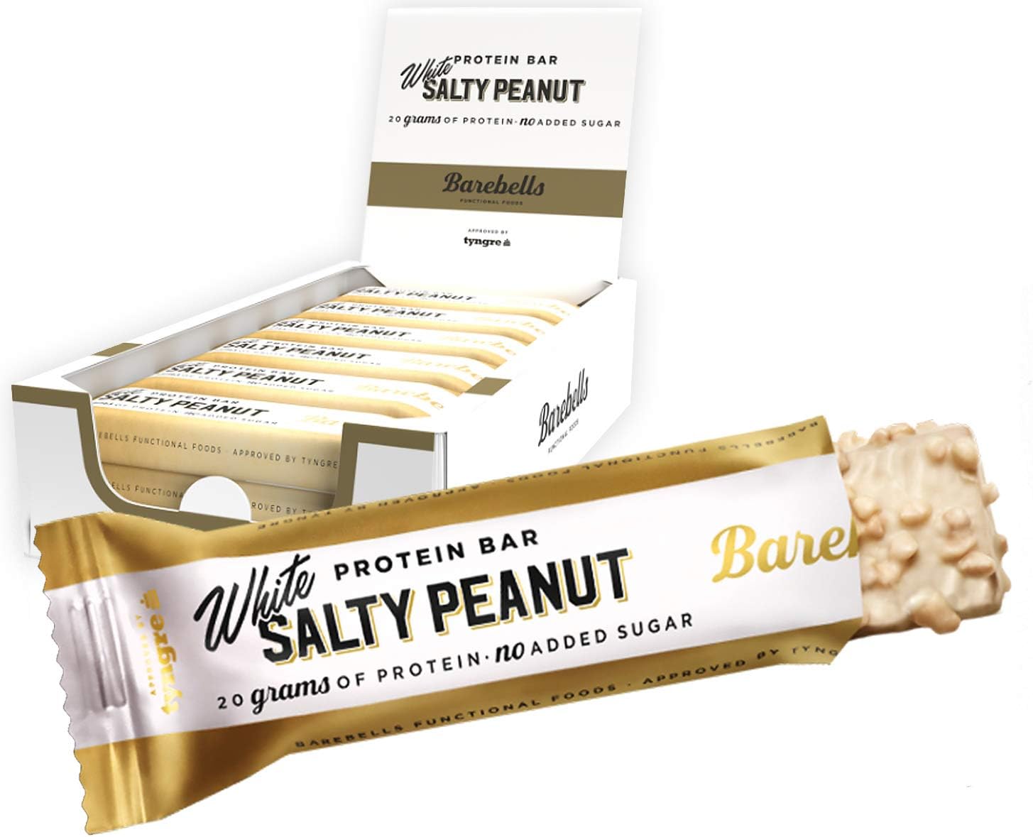 Barebells Protein Bar, White Salty Peanut, 12 x 55 g