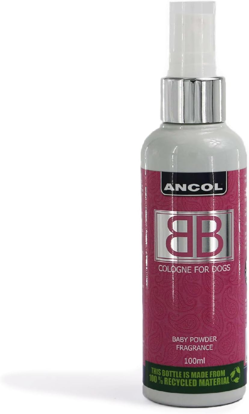 Ancol BB Dog Cologne - Sweet Baby Powder Scent with Chamomile - Deodorizes & Refreshes Your Pet’s Coat - Ideal for Dogs After Bath or Daily Use - 100ml Bottle