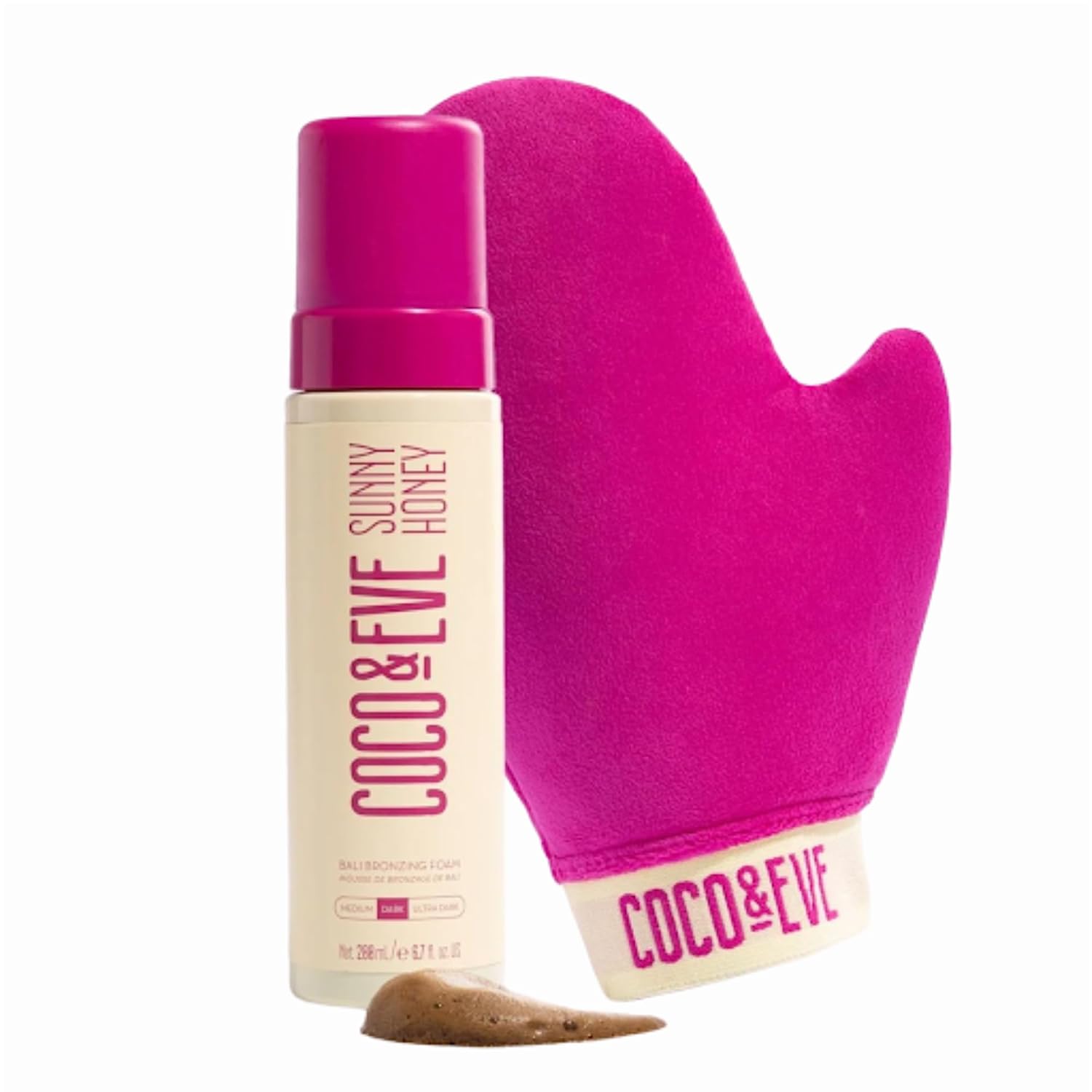 Coco & Eve Self Tanner Mousse Kit - Bronzing Foam, Tanning Mitt - Medium