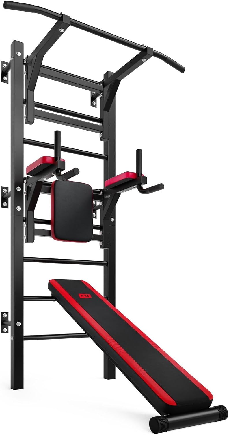 Hop-Sport Power Tower – Multifunctional Power Tower with Dip Station, Pull-Up Bar, Push-Up Handles & Adjustable Armrests – Home Gym Strength Station
