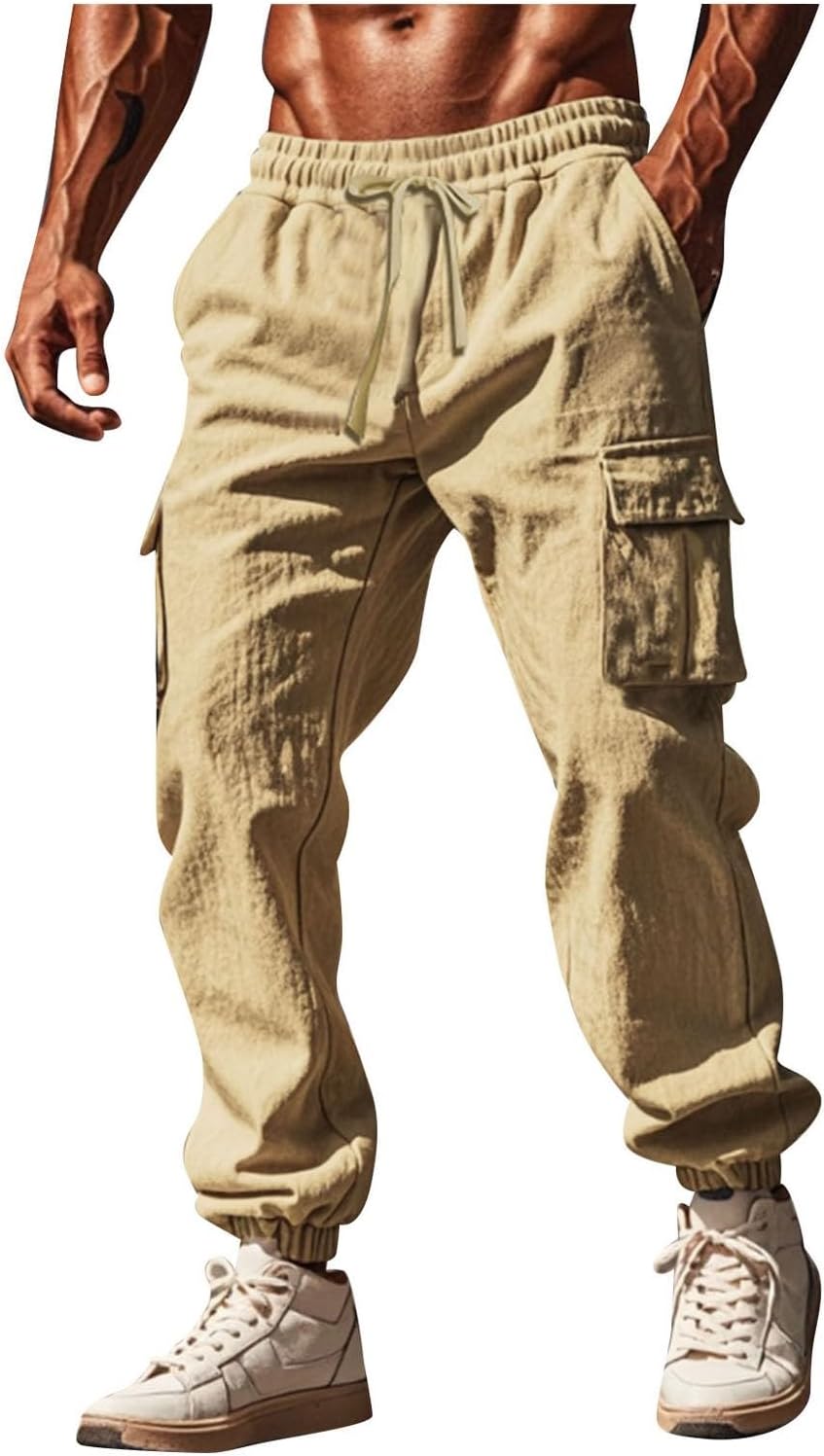 Plain Fluid Trousers 2024 Men's Jogging Bottoms Fashion Jogging Pants Training Sweatpants Size Tactical Pants for Men Stretch Men's Casual Cargo Chino Trousers Sport Jogging Slim Fit Trousers