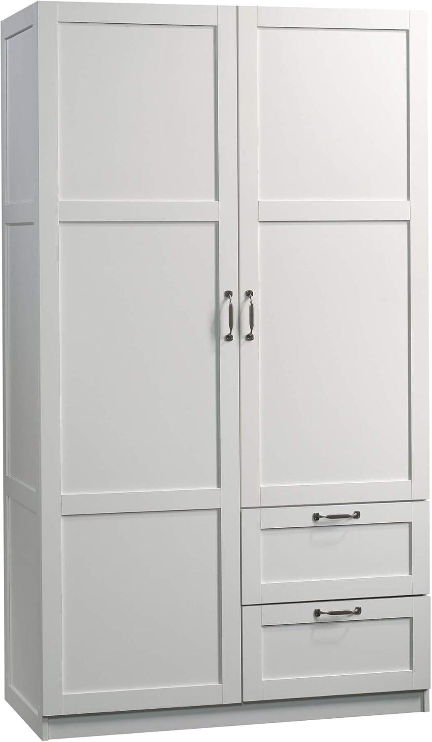 Sauder Miscellaneous Wardrobe/Storage Pantry Cabinet, L: 40.0" x W: 19.45" x H: 71.1", Soft White