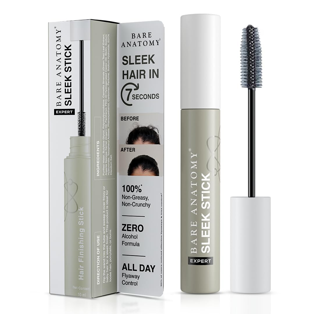 Bare Anatomy Expert Sleek Hair Finishing Stick | 100% Alcohol & Silicon Free Formula | Baby Hair, Frizzy Hair & Flyaway Fixer | Non-Sticky & Non-Crunchy | Natural Sleek Finish with No Residue | 10ml