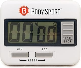 Body Sport Digital Timer – Sports Stopwatch and Countdown Timer for Fitness & Exercise Routines – Multifunctional Timer for Gym, Kitchen, Classroom, and Office Settings – Easy to Use – Battery