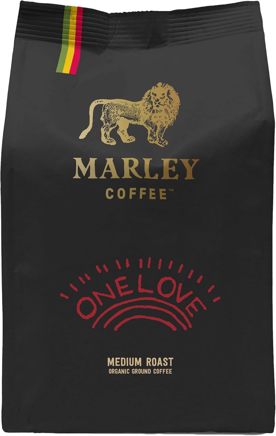 Marley Coffee Medium Roast Organic Ground Coffee 227g - One Love Blend - From The Marley Family - V60 Filter Cafetiere Aeropress - Strength 3