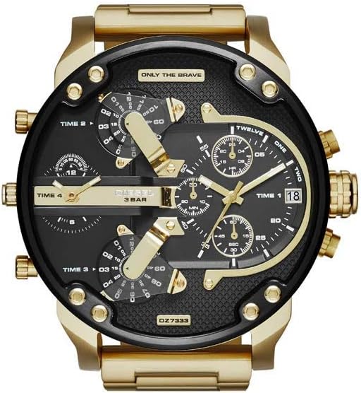 Diesel Mr. Daddy Watch for Men, Quartz Multifunctional Movement with Stainless Steel Strap