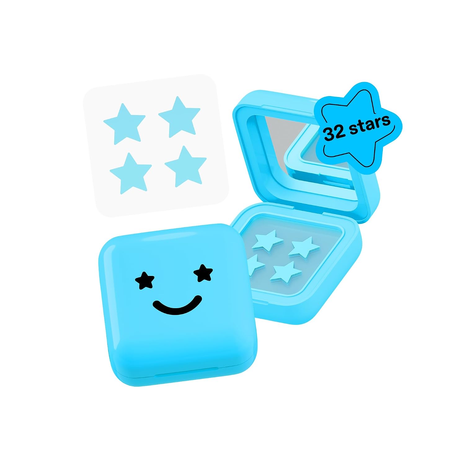 Starface Hydro-Star Hydrocolloid Patches with Salicylic Acid, Inside a Big Blue Compact, Helps Unclog Pores, Shrink Spots, Absorb Fluid, and Reduce Redness, Vegan, Cruelty-Free Skincare (32 Count)