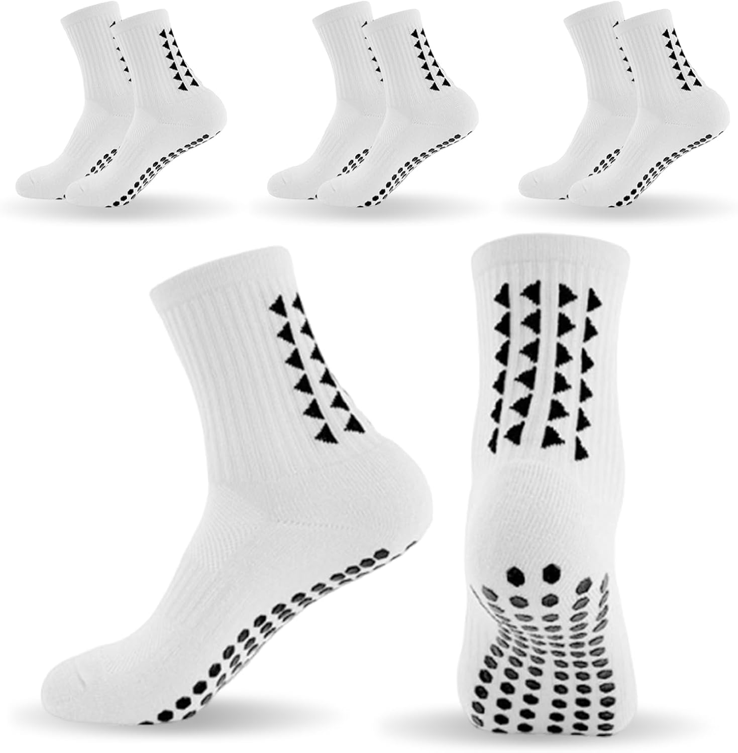 mtuihfo 3 Pairs Breathable Kids Grip Socks, Sweat-Absorbent Boys Socks, Grip Socks Football Kids for Running Hockey Football